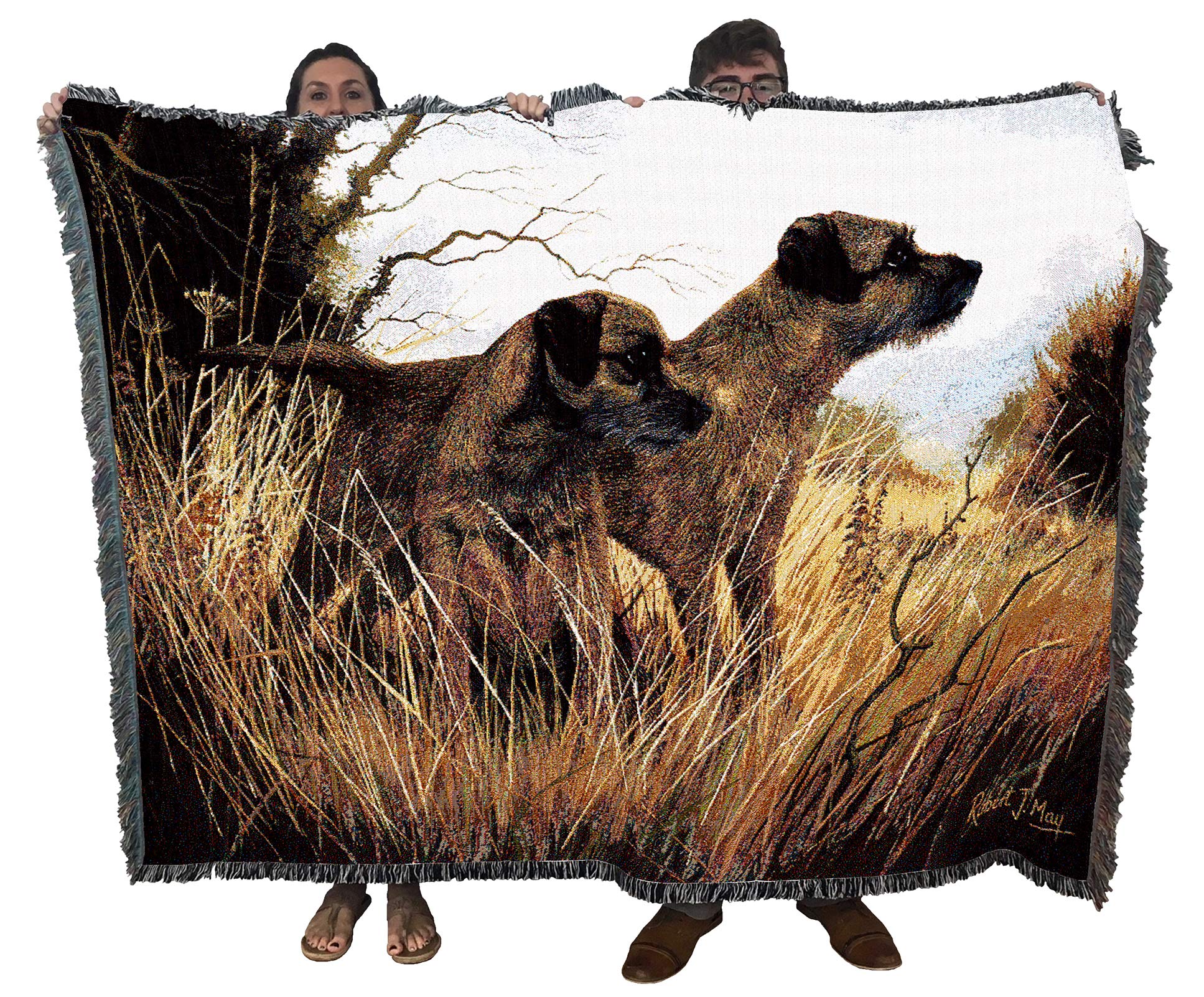 Pure Country Weavers Border Terrier Blanket By Robert May - Gift For Dog Lovers - Tapestry Throw Woven From Cotton - Made In The