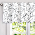 Driftaway Ryan Sketch Flower Floral Branch Leaves Lined Thermal Insulated Window Curtain Valance Rod Pocket 52 Inch By 18 Inch P