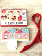 Creativemango Diy Advent Calendar Kit. Christmas Village. 24 Christmas Houses. Includes 24 Fold-N-Glue Houses + Ribbons.