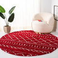 Safavieh Arizona Shag Collection 67 Round Red/Ivory ASG741Q Moroccan Non-Shedding Entryway Foyer Living Room Bedroom Kitchen 1.