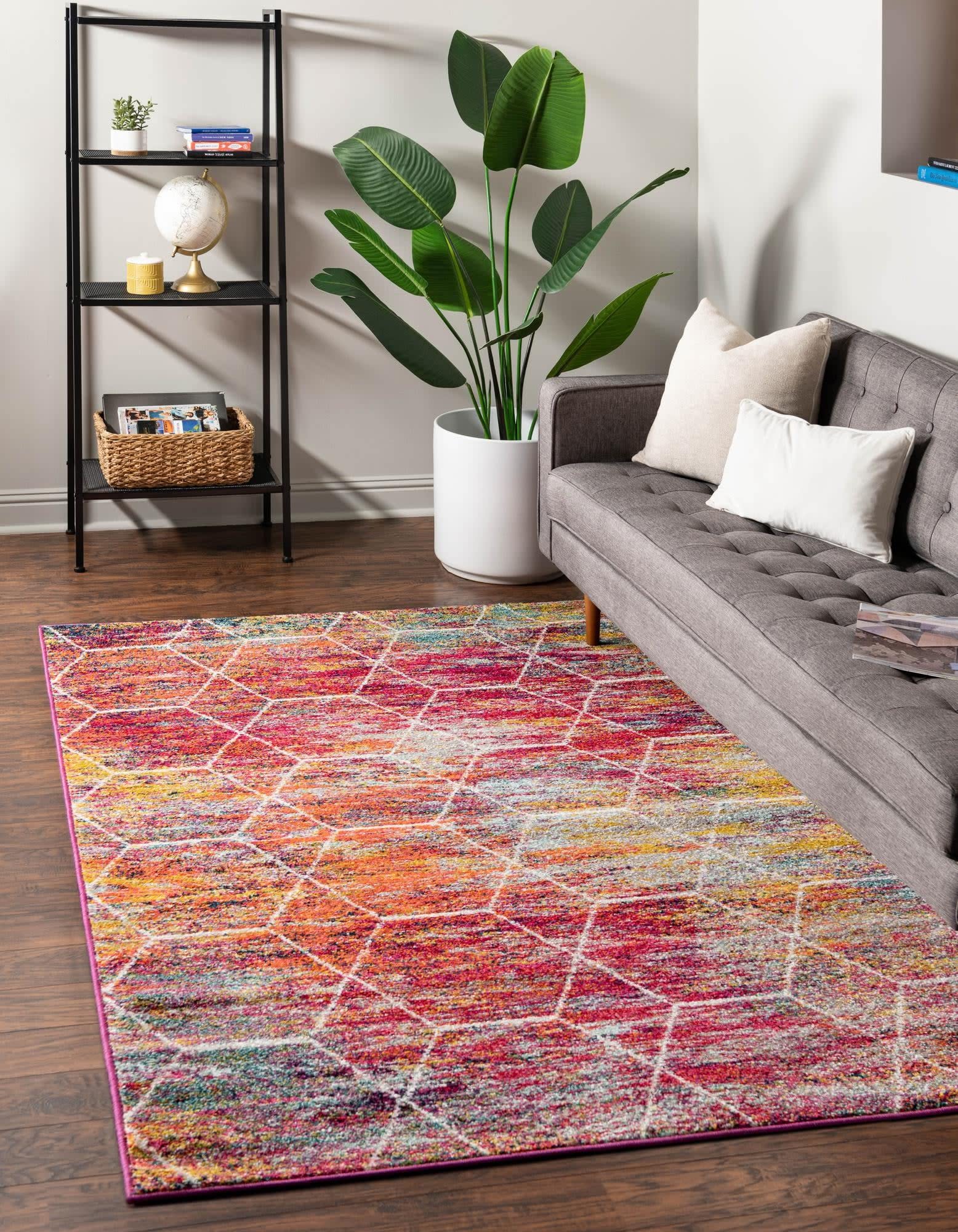 Unique Loom Trellis Frieze Collection Area Rug - Geometric (10 x 13, Multi/ Ivory)
