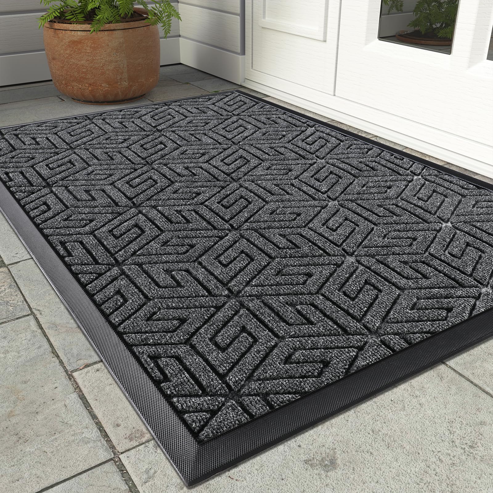 Yimobra Front Entrance Door Mat Outdoor Indoor, 36X24 Inch, Heavy Duty Doormat Entryway Floor Mat, Non Slip Durable Rubber Backi