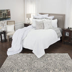 Rizzy Home | BQ4521 | Cotton King Sham | 20"x36" White/Neutral/ Solid