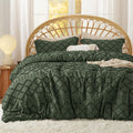 Bedsure California King Comforter Set - Olive Green Comforter, Boho Tufted Shabby Chic Bedding Comforter Set, 3 Pieces Farmhouse