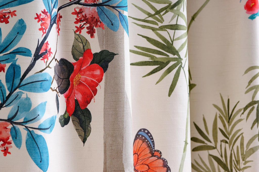 Maison D' Hermine Curtains 100% Cotton (50''X124'') One Panel Easy Hanging With A Rod Pocket & Loop, For Kitchen, Offices Drapes