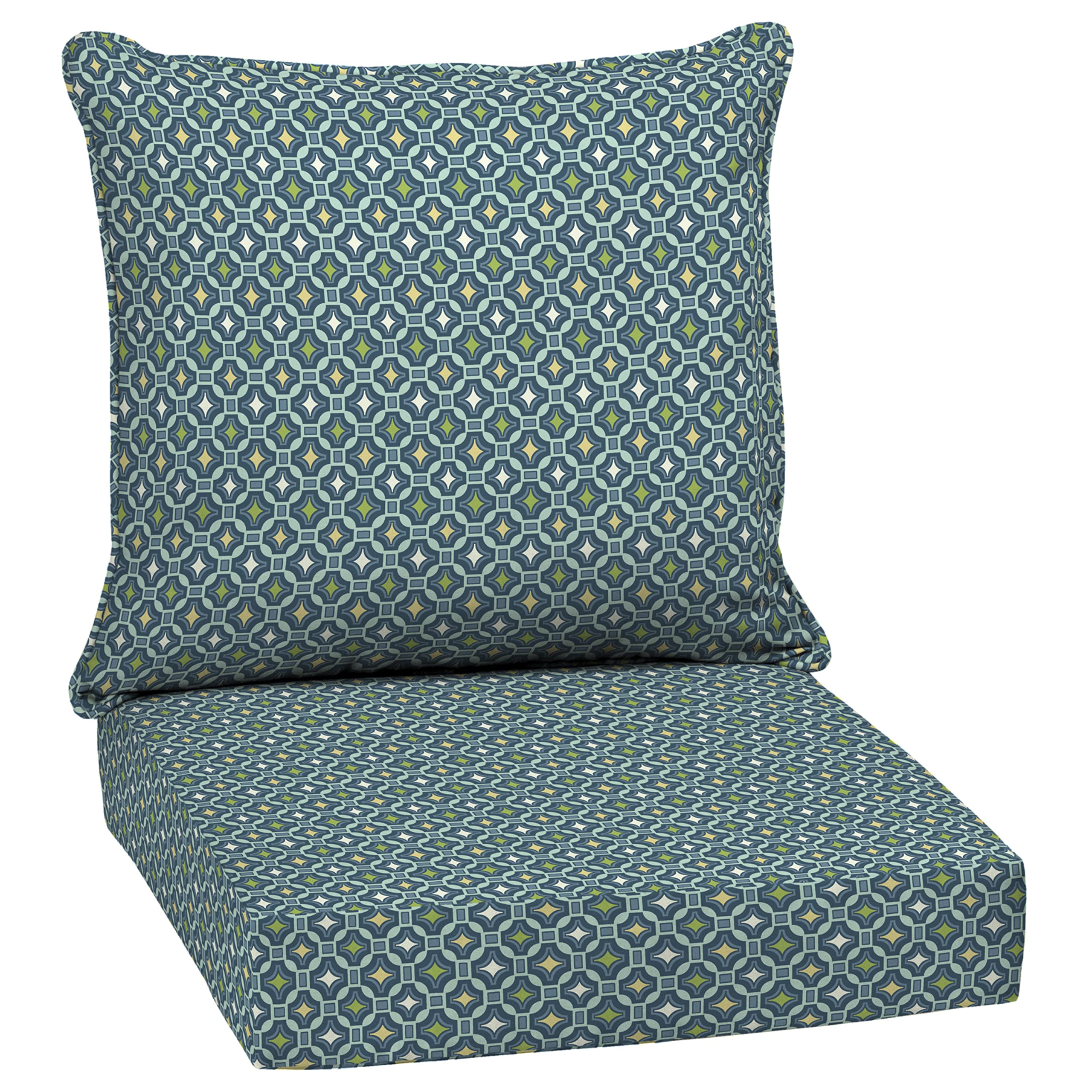Arden Selections Outdoor Deep Seat Cushion Set, 24 X 24, Water Repellant, Fade Resistant, Deep Seat Bottom And Back Cushion For