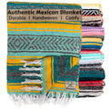 Del Mex Classic Mexican Blanket, Large Authentic Woven Falsa Throw (75'X50'), Artisan Southwest D?Or For Beach, Yoga, Outdoors