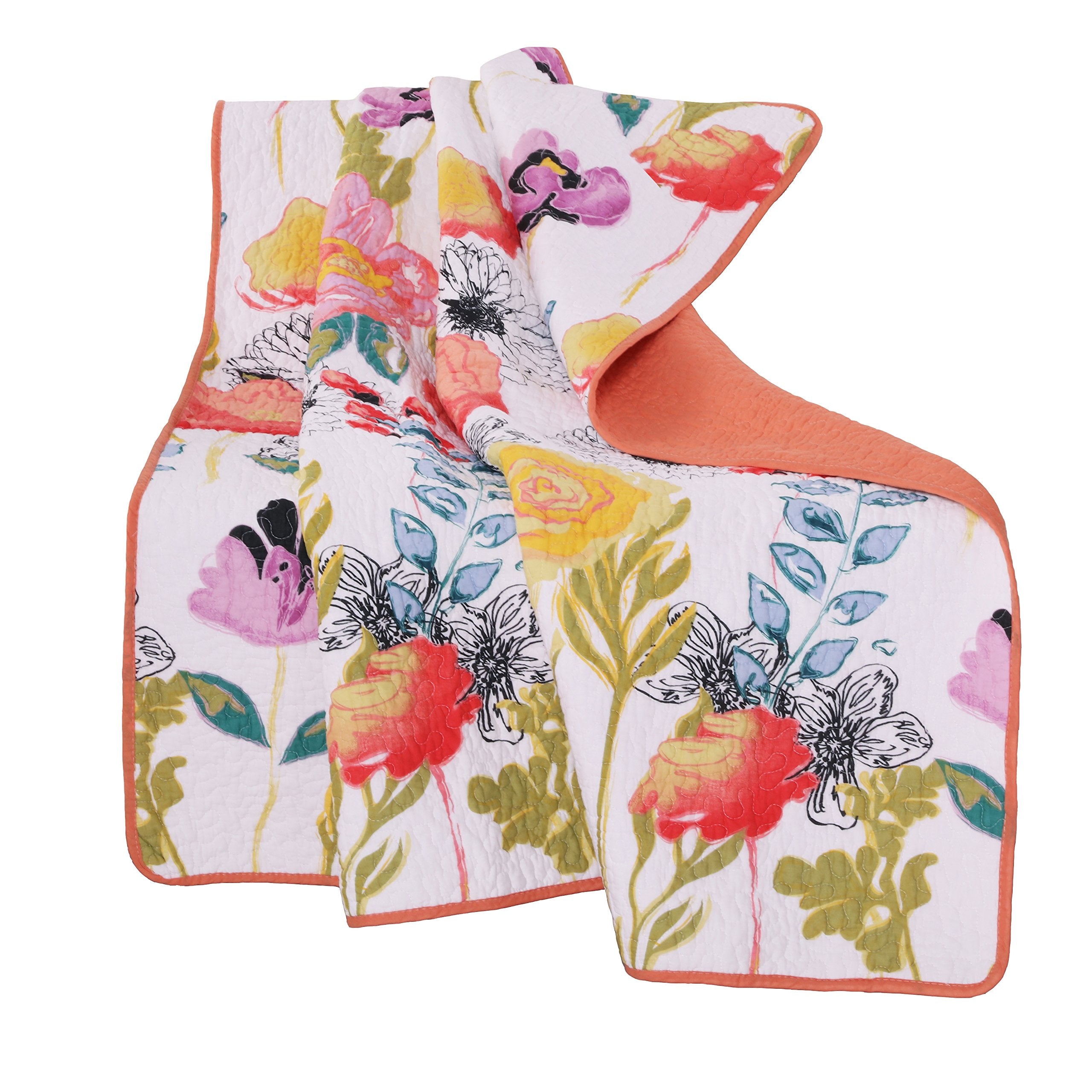 Greenland Home Watercolor Dream Throw Blanket, White 50' X 60'