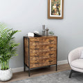 Garvee 4 Drawer Dresser for Bedroom, Vertical Industrial Chest of Drawers with Steel Frame, Rustic Wooden Nursery Dresser for Li