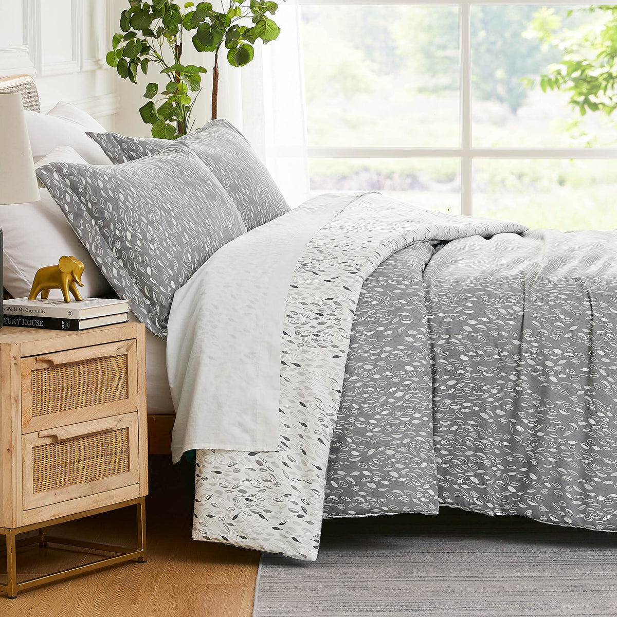 Southshore Fine Living, Inc. Botanical Duvet Cover, Queen Size/Full Size - Hotel Quality Full/Queen Duvet Cover Set - 1 Duvet Co