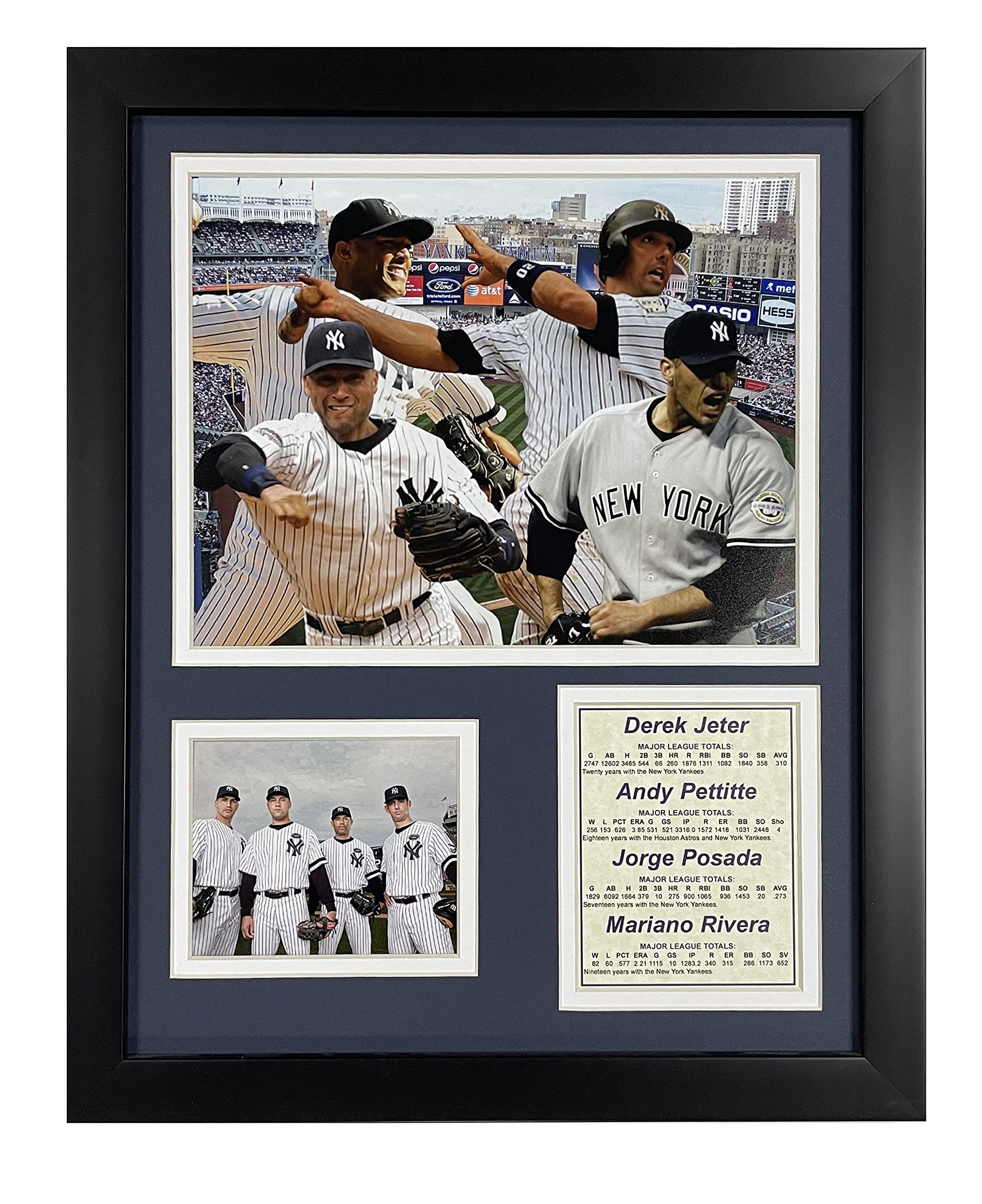 Legends Never Die New York Yankees 2009 Baseball World Series Core 4 Collectible, Framed Photo Collage Wall Art Decor - 12x15 (1