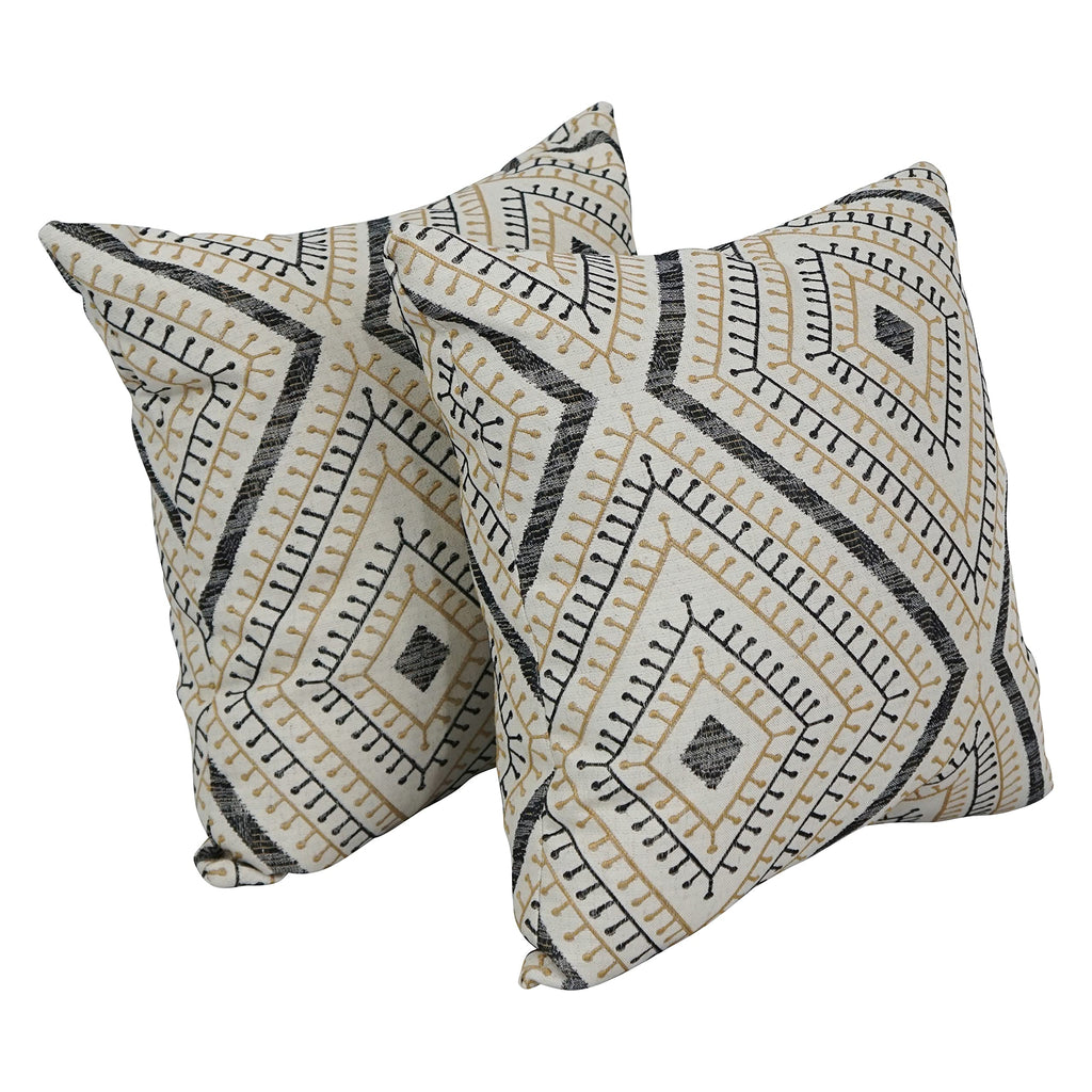 Blazing Needles Square Jacquard Throw Pillows, 17", Tupelo Sahara 2 Count