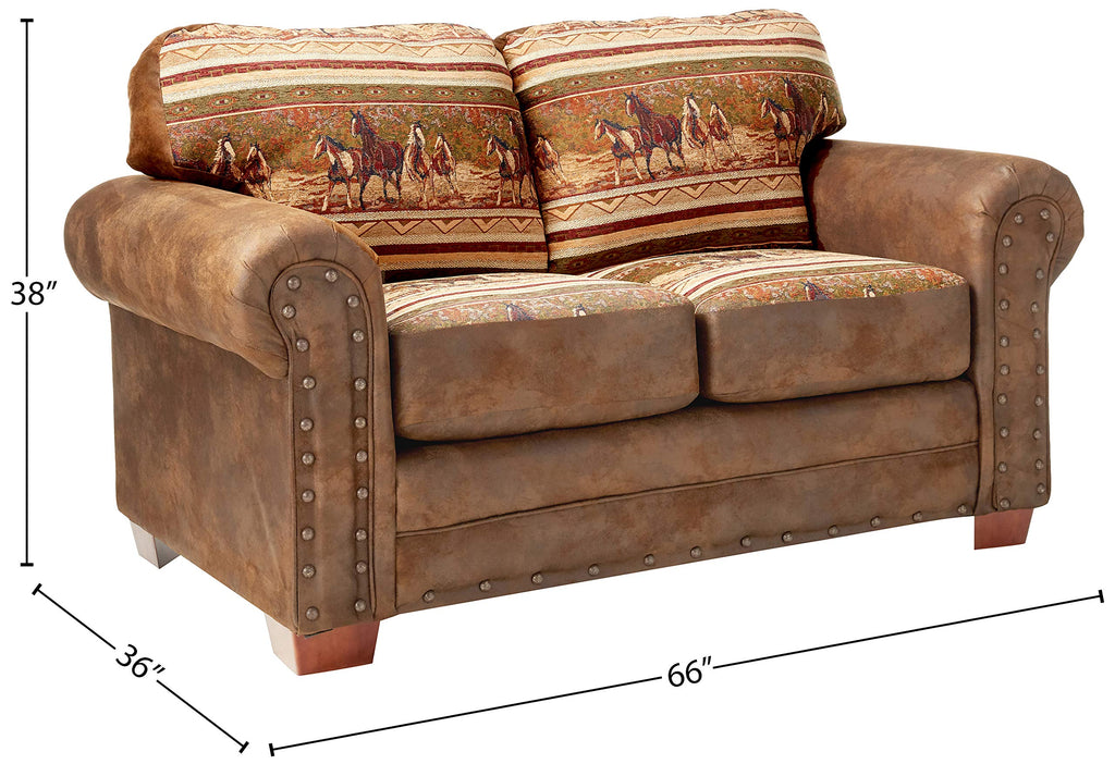American Furniture Classics Wild Horses Love Seat