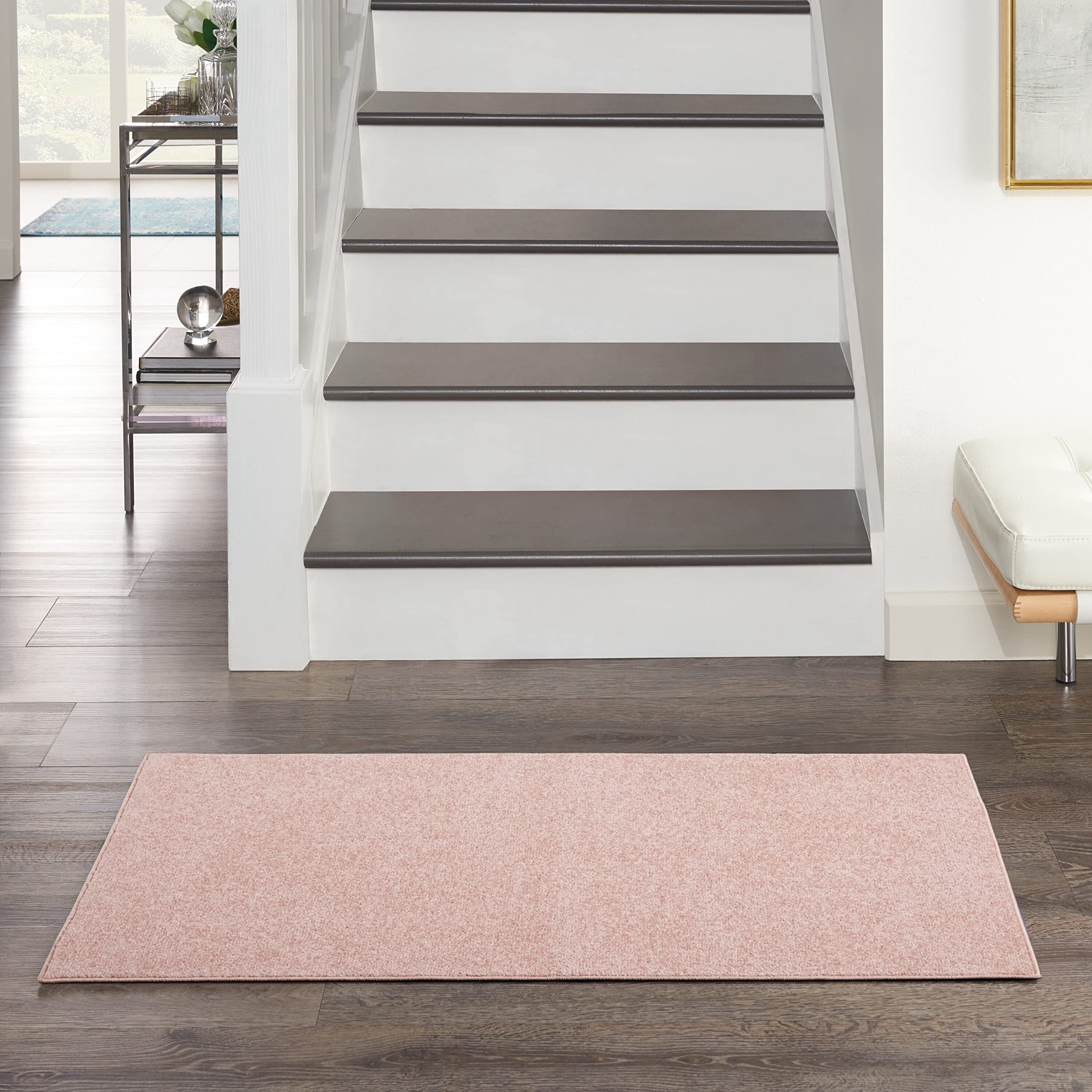 Nourison Essentials Indoor/Outdoor Pink 2' X 4' Area -Rug, Easy -Cleaning, Non Shedding, Bed Room, Living Room, Dining Room, Bac