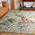 SAFAVIEH Monaco Collection Area Rug - 8 x 10, Green & Blue, Contemporary Design, Slip Resistant & Stain Resistant, Ideal for H