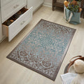 Maples Rugs Pelham Vintage Kitchen Rugs Non Skid Accent Area Carpet [Made in USA], 26 x 310, Grey/Blue, Model:AG4055402