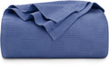 Utopia Bedding 100% Cotton Blanket (Twin Size - 90X72 Inches) 350Gsm Lightweight Thermal Blanket, Soft Breathable Blanket For Al