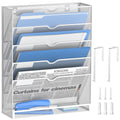 Daltack Wall File Holder 6 Tier Hanging Wall File Organizer With Hooks, For Papers Mails Folders Clipboard Magazine Organization