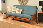 Kodiak Furniture Monterey Full Futon With Linen Fabric Mattress In Barbados/Blue