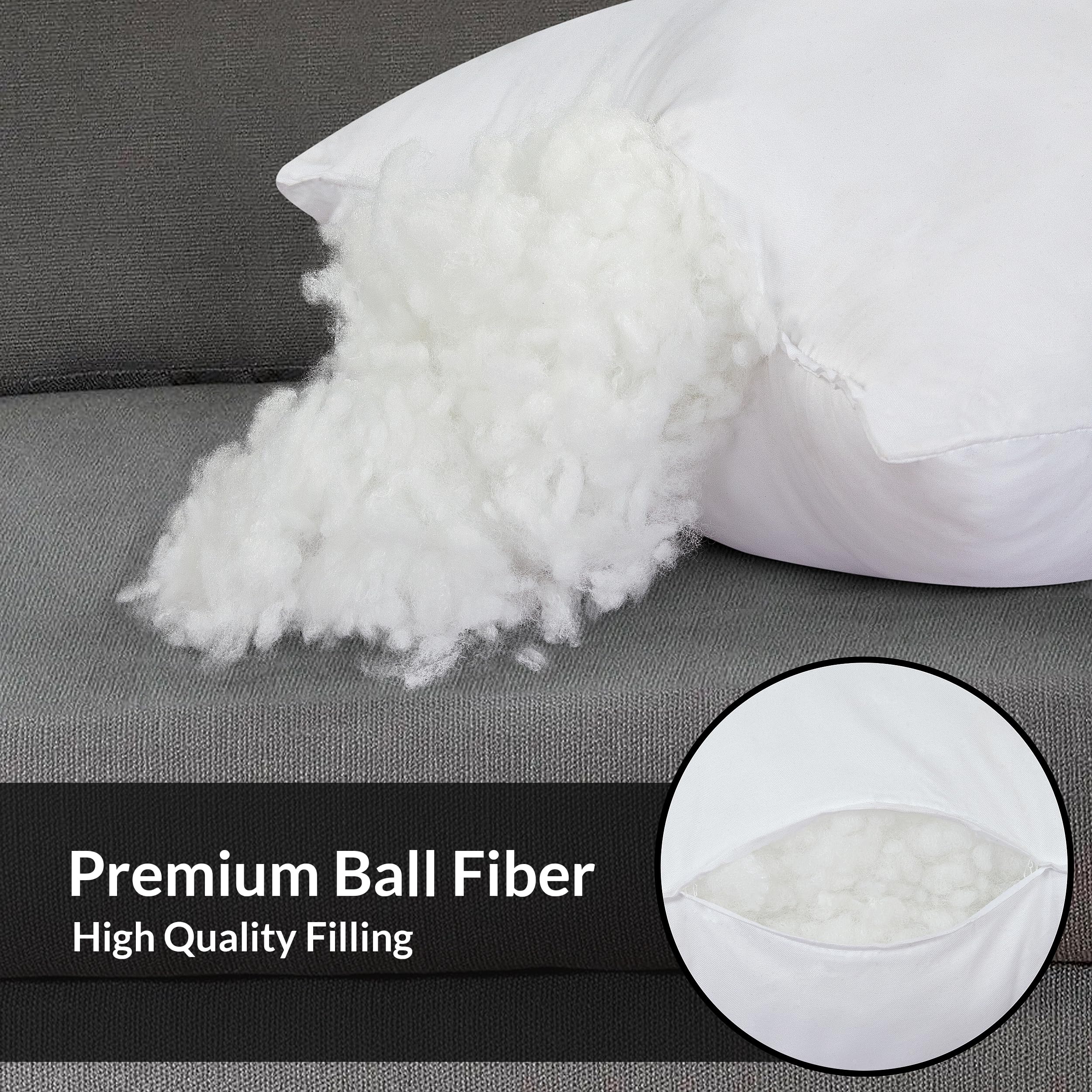 Royale Linens Throw Pillow Insert - Rectangle Pillow - Bed&Couch Pillow - Sofa Pillow Insert - Decorative Pillow Insert - Inner