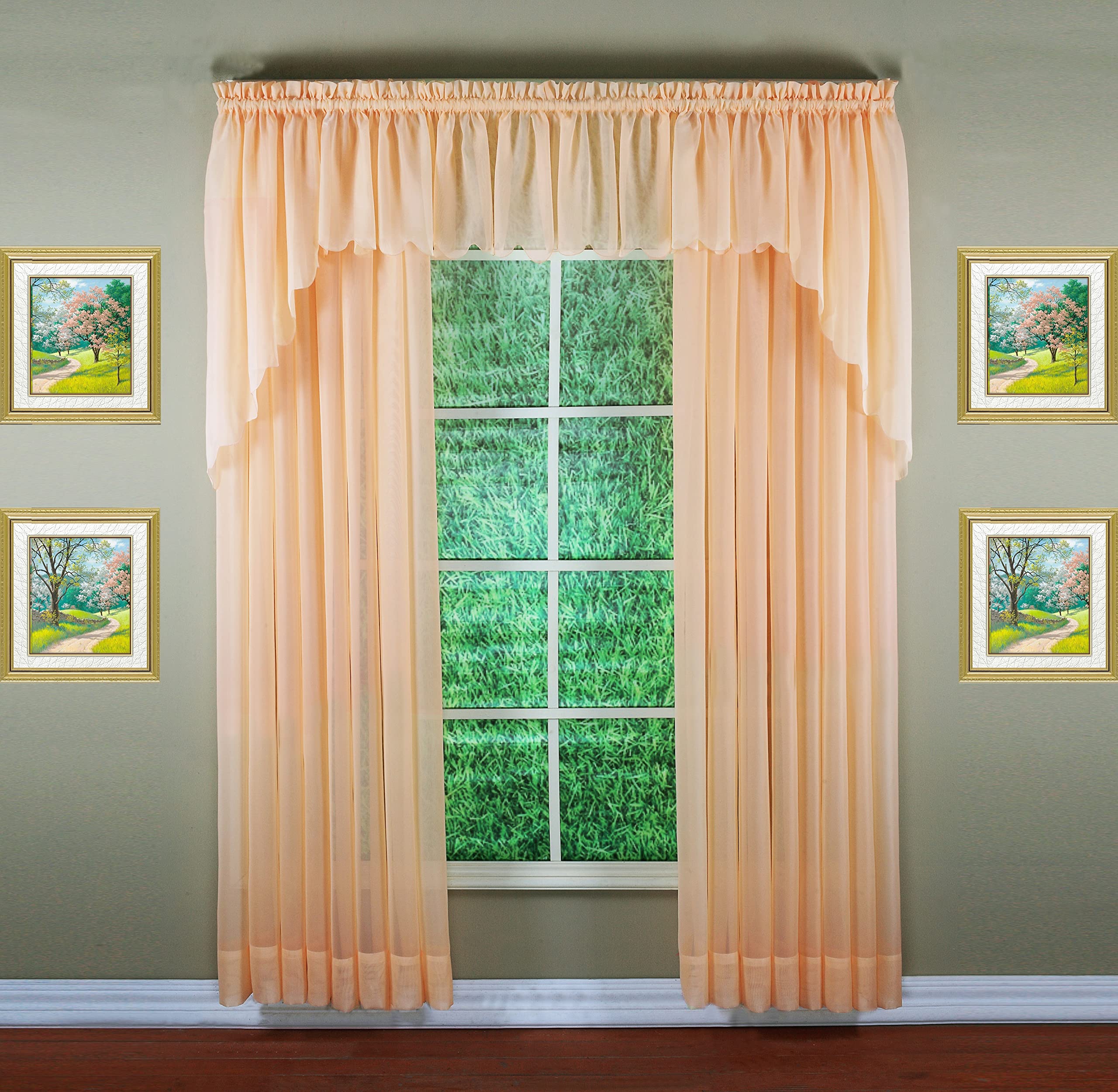 Today'S Curtain Emelia Original Voile Panel 108', Peach, 60' W X 108' L