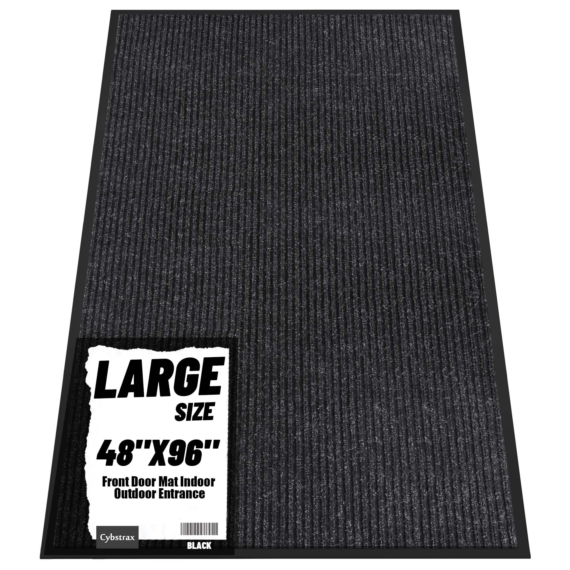Front Door Mat Indoor Outdoor Entrance, 48 x 96 All-Season Heavy Duty Waterproof Doormat, Non-Slip Absorbent Entryway Mat, Easy 