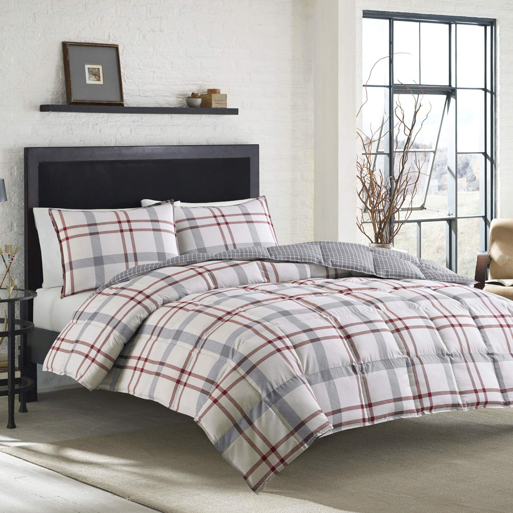 Eddie Bauer Home Portage Bay Collection 100% Cotton, Soft & Cozy Premium Quality Plaid Duvet Cover With Matching Sham, Machine W