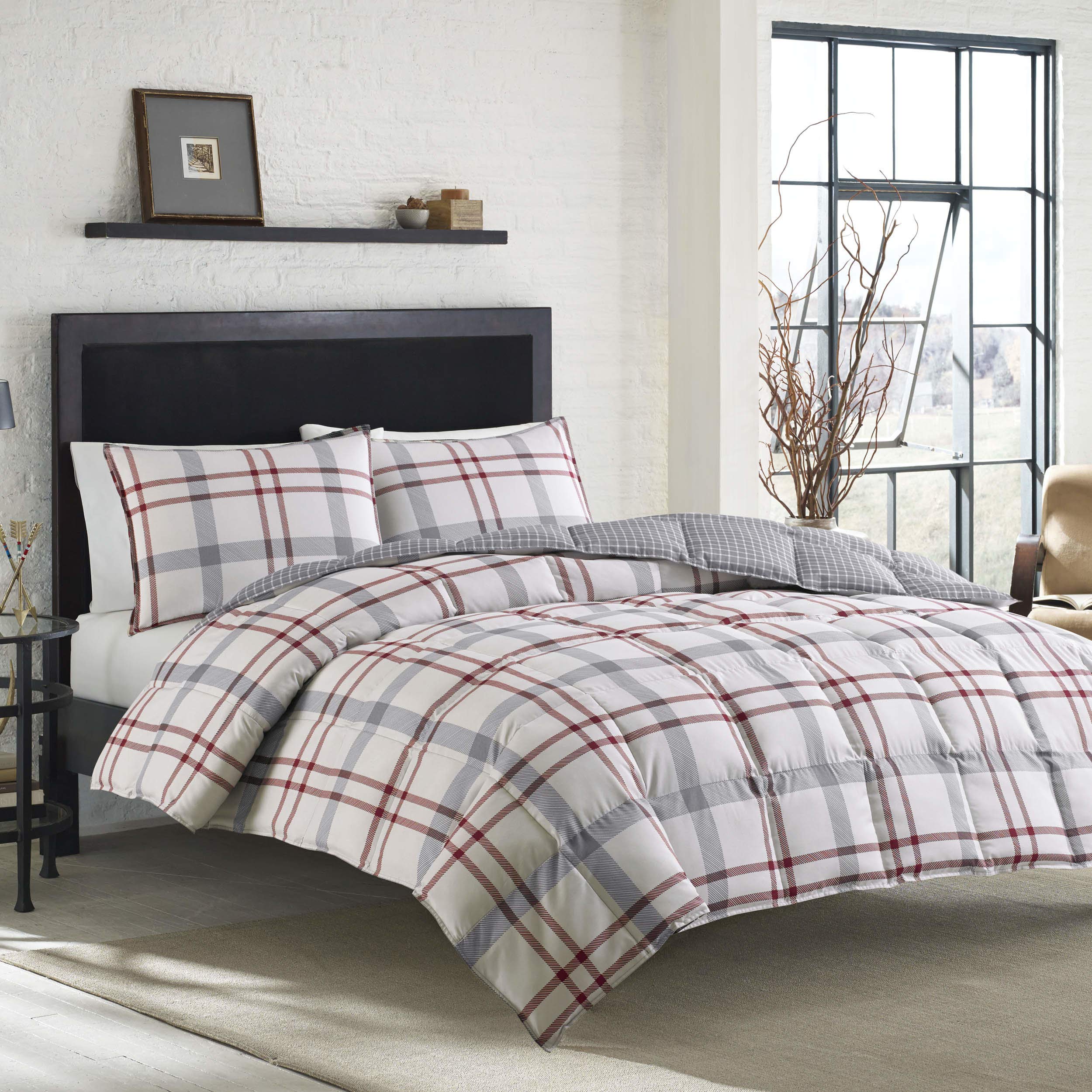 Eddie Bauer Home Portage Bay Collection 100% Cotton, Soft & Cozy Premium Quality Plaid Duvet Cover With Matching Sham, Machine W