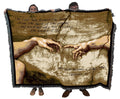 Pure Country Weavers Hands Of God & Adam Blanket - Michelangelo Sistine Chapel Creation Of Adam - Scriptures - Genesis 2:7 - Rel