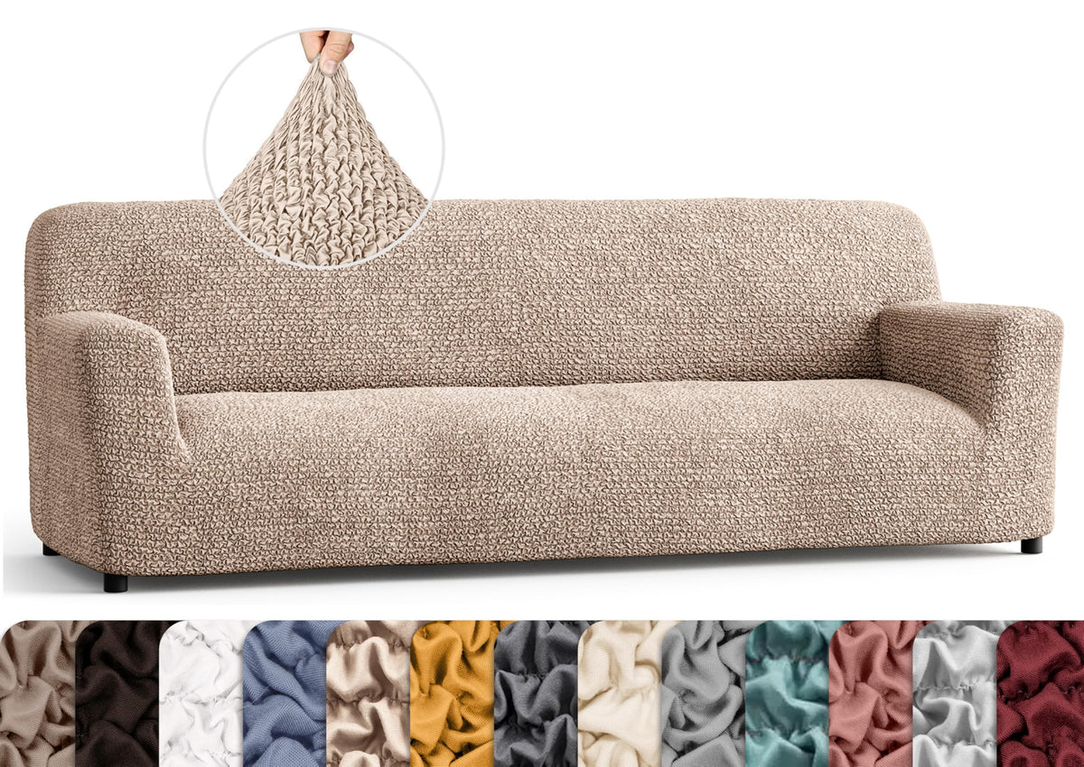 PAULATO BY GA.I.CO. Sofa Slipcover - Stretch Couch Cover - Stylish Cushion Sofa Cover - Soft Fabric Slip Cover - 1-Piece Form Fi