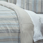 Rizzy Home | Bt4229 | Duvet | 114"X98" Gray/Blue/Neutral Stripe
