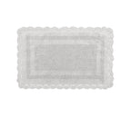 Laura Ashley Crochet Cotton 21x34 Bath Rug, Light Grey