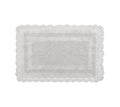 Laura Ashley Crochet Cotton 17x24 in. Bath Rug, Light Grey