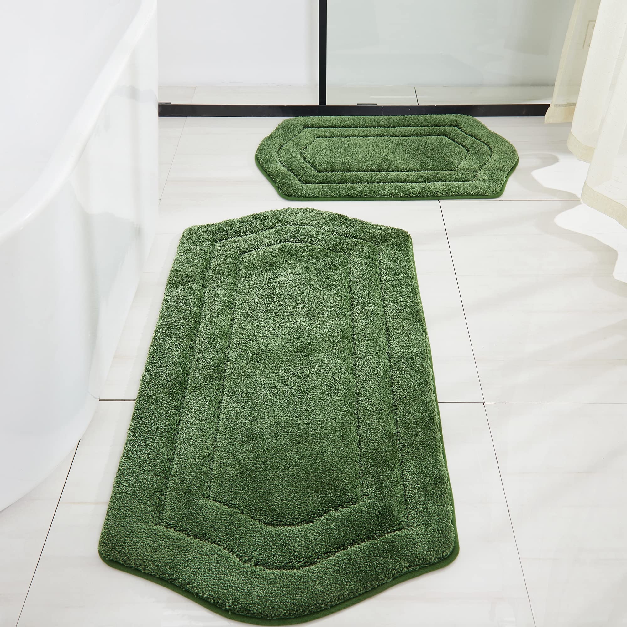 COSY HOMEER Extra Thick Bath Rugs Sets for Bathroom - Anti-Slip Bath Linen Sets Mats Soft 100% Strong Polyester Living Room Bedr