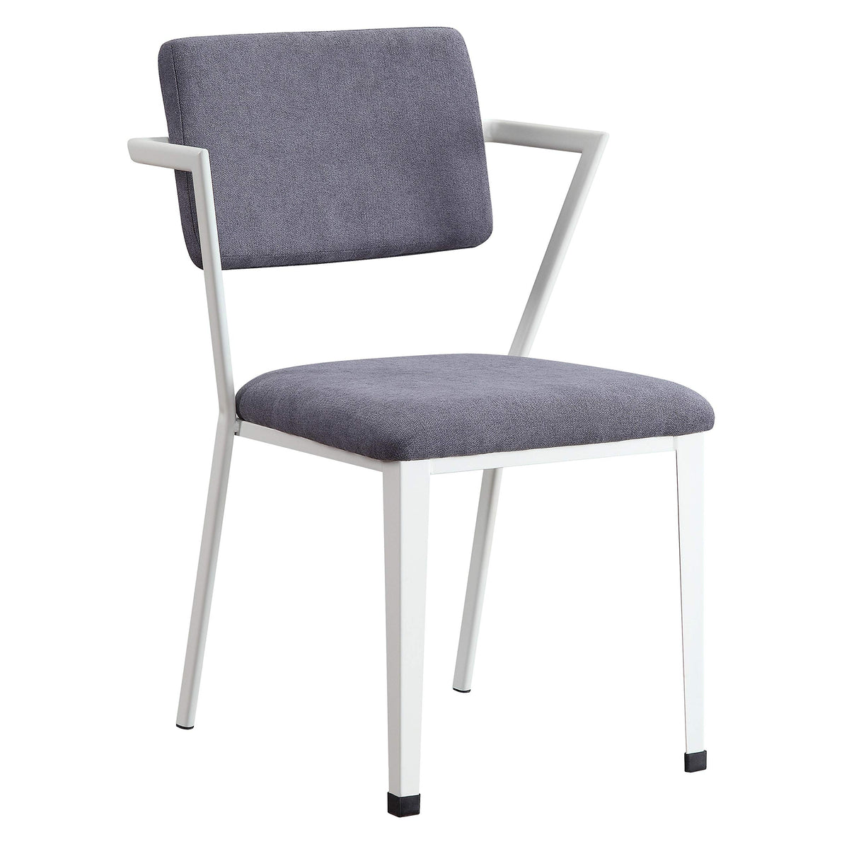 Acme Cargo Upholstered Metal Kids Chair in Gray and White