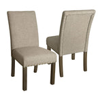 Homepop Home Decor | Classic Upholstered Parsons Dining Chairs | Set Of 2 Accent Dining Chairs With Nailhead Trim, Natural Linen