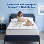 Bedsure King Mattress Topper - Pillow Top King Mattress Protector With 8-21 Inches Deep Pocket, 800 Gsm Extra Thick Waterproof Bed Pad Fitted, Soft Bed Cover For Home, Bedroom, Hotel - White