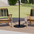 Flash Furniture Universal Black Cement Patio Umbrella Base with Weatherproof Plastic Polymer Coating - 19.25 Diameter