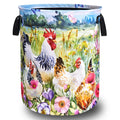 Farmhouse Chicken Laundry Hamper Oxford Cloth Animal Basket 18.9x16.5Inch