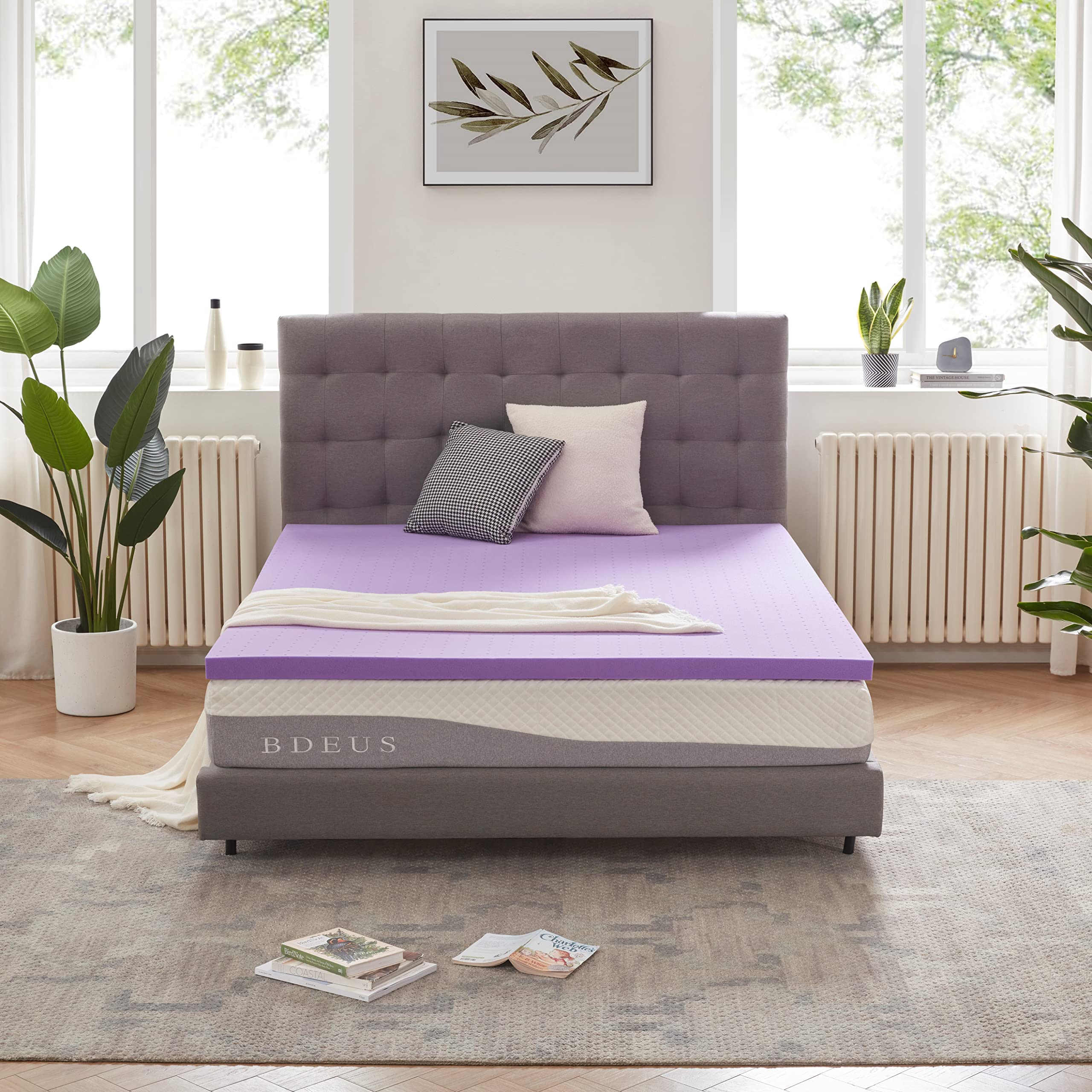 SINWEEK Mattress Topper Twin XL, 2 Inch Gel Memory Foam Mattress Topper College Dorm Ventilated Soft Mattress Pad, Bed Topper, C