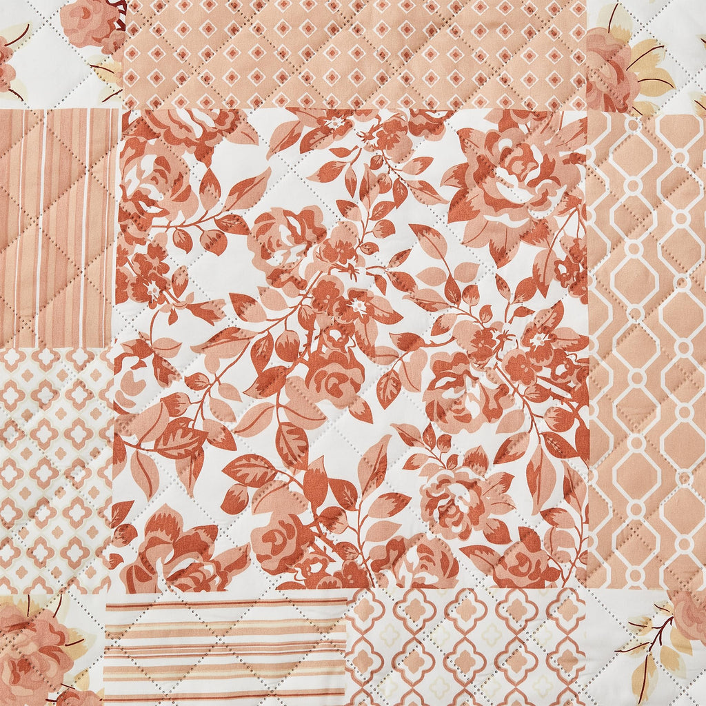 Great Bay Home Reversible Patchwork Loveseat Cover - Washable Slipcover Furniture Protector With Elastic Straps - Couch Cover For Dogs, Kids, And Pets - Box-Stitched Detail (Loveseat, Dusty Rose)
