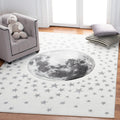 SAFAVIEH Carousel Kids Collection 67 Square Ivory/Grey CRK135A Moon & Stars Non-Shedding Playroom Nursery Bedroom Area Rug