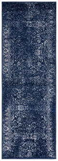 SAFAVIEH Adirondack Collection Runner Rug - 26 x 8, Navy & Ivory, Oriental Distressed Design, Non-Shedding & Easy Care, Ideal 
