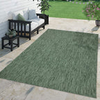 Solid Outdoor Rug For Patio Or Balcony Weatherproof In Mottled Green, Size: 2'8' X 4'11'