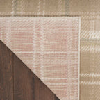 Nourison Grafix Plaid Taupe 5'3' X 7'3' Area Rug, Easy Cleaning, Non Shedding, Bed Room, Living Room, Dining Room, Kitchen (5X7)
