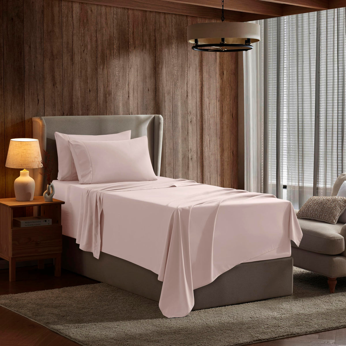 Nestl Twin Xl Sheets Set- 3 Piece Twin Xl Bed Sheets, Deep Pocket, Hotel Luxury, Extra Soft, Breathable And Cooling, Peach Beige
