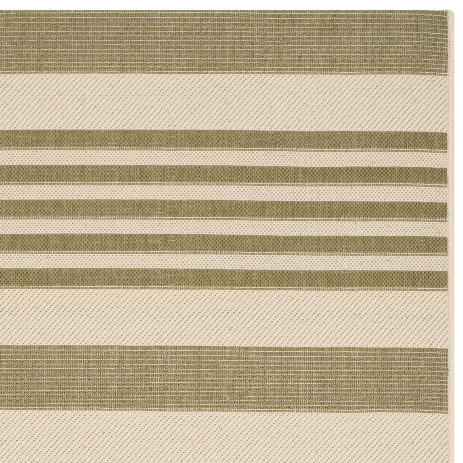 Safavieh Courtyard Collection Accent Rug - 2' X 3'7'', Green & Beige, Stripe Design, Non-Shedding & Easy Care, Indoor/Outdoor &