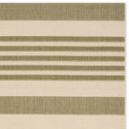 Safavieh Courtyard Collection Accent Rug - 2' X 3'7'', Green & Beige, Stripe Design, Non-Shedding & Easy Care, Indoor/Outdoor &