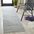 SAFAVIEH Rag Rug Collection Runner Rug - 23 x 10, Grey, Handmade Boho Stripe Cotton, Ideal for High Traffic Areas in Living Ro