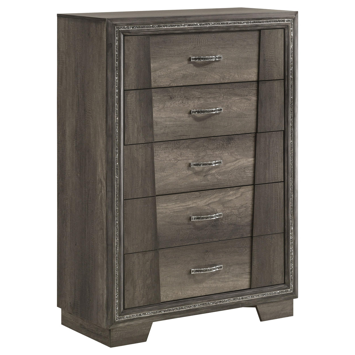 Coaster Home Furnishings Janine Transitional Wood 5-Drawer Bedroom Chest Of Drawers Chiffonier Clothing Storage Cabinet Bedroom Armoire Tall Dresser Organizer Unit Grey 223555